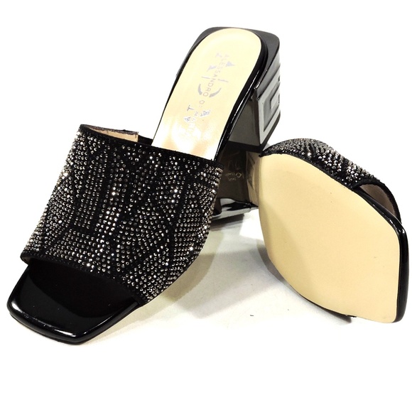 ALESSANDRO DI MARIA 🇮🇹 WOMEN'S BLACK SUEDE FASHION MULES - Picture 7 of 8